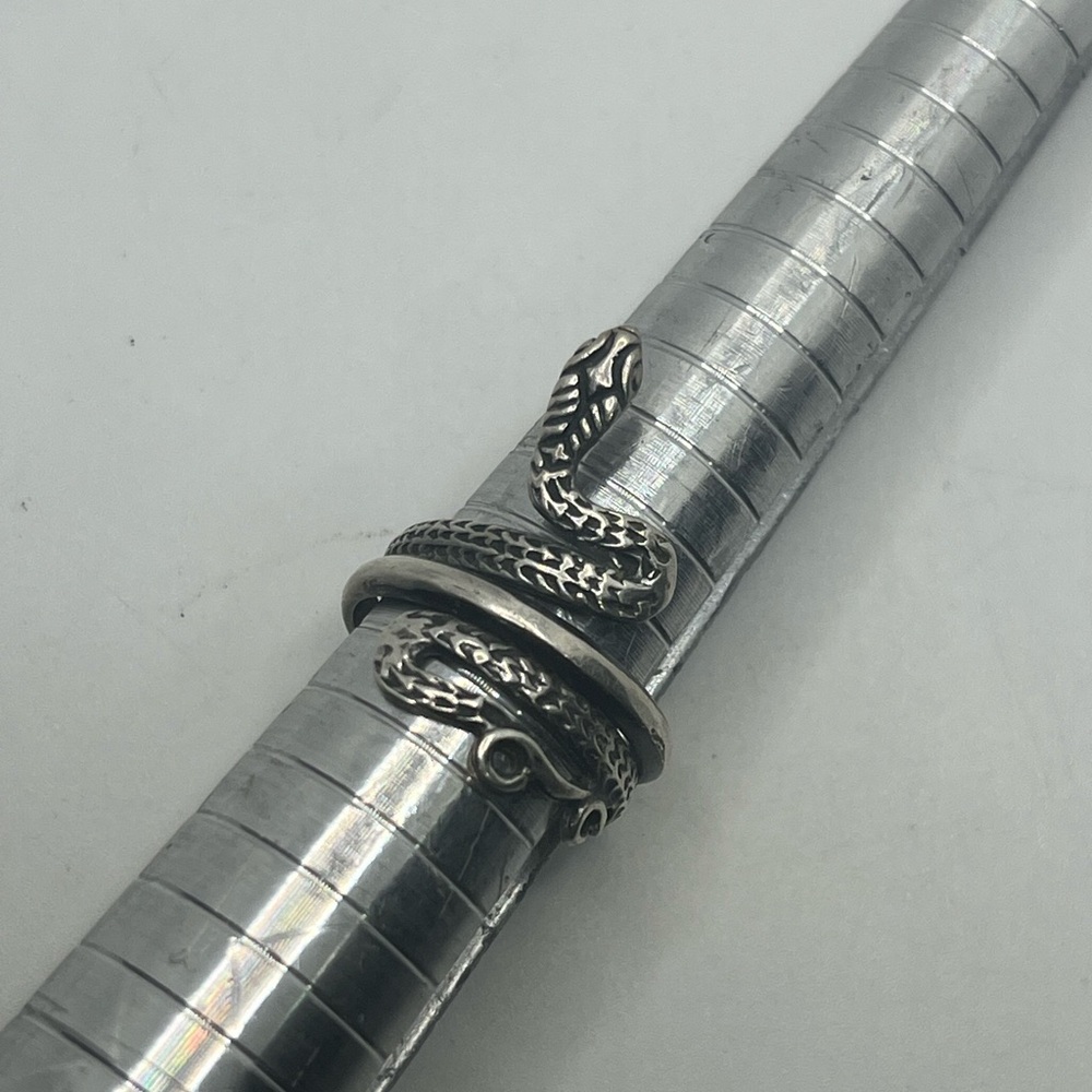 Snake serpent reptile wrap coiled ring sterling silver size 7 vintage - Picture 15 of 16